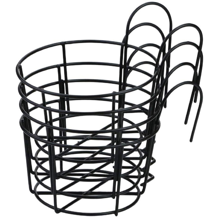 Red Barrel Studio® 4 Pack Round Metal Hanging Railing Planters,Hanging